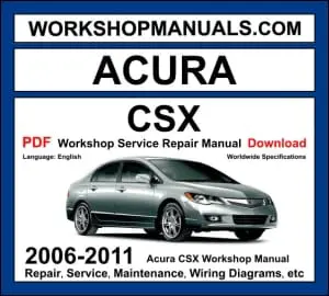 Acura CSX workshop manual 2006-2011 with 2.0L K20Z inline-4 i-VTEC repair and wiring diagrams PDF