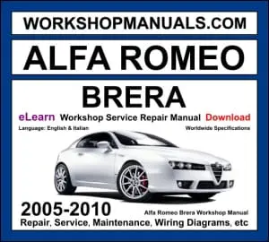 Alfa Romeo Brera 939 2005-2010 workshop manual covering 2.2L JTS 3.2L JTS V6 petrol and 2.4L JTDm diesel engines with service repair procedures and wiring diagrams