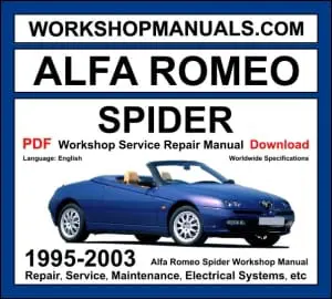 Alfa Romeo Spider 916 1995-2003 convertible workshop manual with Twin Spark and V6 engine repair and wiring diagrams PDF