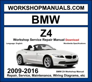 BMW Z4 E89 2009-2016 workshop manual covering N20 2.0L turbo and N54 N55 3.0L turbo inline-six engines with service repair procedures and wiring diagrams