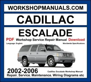 Cadillac Escalade 2002-2006 workshop manual covering 5.3L Vortec and 6.0L Vortec V8 engines with repair and wiring diagrams PDF download
