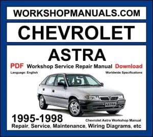 Chevrolet Astra workshop manual 1995-1998 with 1.4L 1.6L and 2.0L engine repair and wiring diagrams PDF