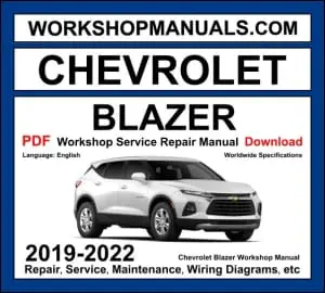 Chevrolet Blazer Workshop Repair and Service Manual Download 2019-2022 PDF cover