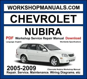 Chevrolet Nubira 2005-2009 workshop manual covering 1.6L and 1.8L DOHC engines with repair and service procedures PDF download