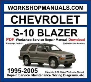 Chevrolet S-10 Blazer Workshop Manual 1995-2005 with 4.3L Vortec V6 SUV repair and wiring diagrams PDF