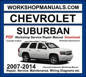 Chevrolet Suburban GMT900 2007-2014 workshop manual covering 5.3L Vortec V8, 6.0L Vortec V8, and 6.2L Vortec V8 engines with repair procedures and wiring diagrams PDF download
