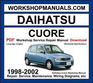 Daihatsu Cuore workshop manual 1998-2002 with 0.8L and 1.0L engine kei car repair and wiring diagrams PDF
