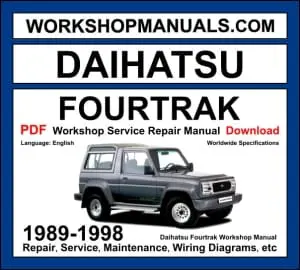 Daihatsu Fourtrak 1989-1998 workshop manual covering 2.8L DL diesel engine with service repair procedures and wiring diagrams