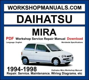 Daihatsu Mira workshop manual 1994-1998 with 0.7L and 0.8L engine kei car repair and wiring diagrams PDF