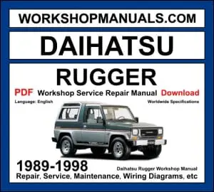 Daihatsu Rugger 1989-1998 workshop manual covering 2.8L diesel engine with service repair procedures and wiring diagrams