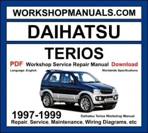 Daihatsu Terios Workshop Manual 1997-1999 with 1.3L HC-EJ K3-VE diesel repair and wiring diagrams PDF