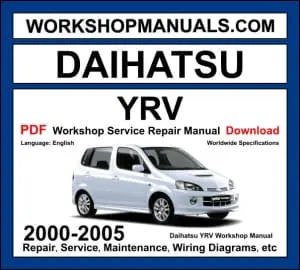 Daihatsu YRV 2000-2005 workshop manual covering 1.0L and 1.3L petrol engines with service repair procedures and wiring diagrams