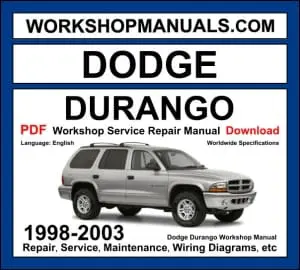 Dodge Durango 1998-2003 workshop manual covering 3.9L V6 4.7L V8 5.2L V8 and 5.9L V8 petrol engines with service repair procedures and wiring diagrams