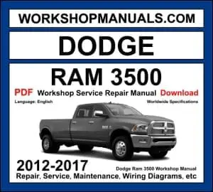 Dodge RAM 3500 2012-2017 workshop manual covering 5.7L Hemi V8, 6.4L Hemi V8, 6.7L Cummins turbo diesel engines with repair procedures PDF download