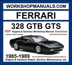 Ferrari 328 GTB GTS Workshop Repair and Service Manual Download 1985-1989 PDF cover