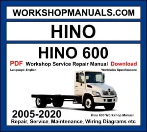 Hino 600 truck workshop manual 2005-2020 with 4.7L J05D and 7.6L J08E diesel engine repair and wiring diagrams PDF