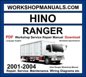 Hino Ranger Workshop Repair and Service Manual Download 2001-2004 PDF cover