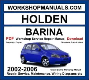 Holden Barina 2002-2006 workshop manual covering 1.2L and 1.4L DOHC engines with repair and service procedures PDF download