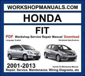 Honda Fit Jazz 2001-2013 workshop manual covering 1.2L L12A 1.3L L13A 1.5L L15A petrol engines with service repair procedures and wiring diagrams