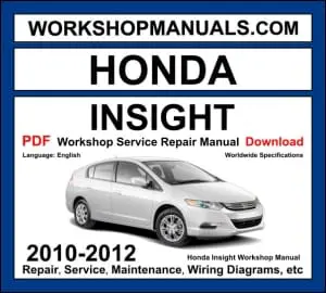 Honda Insight Workshop Manual 2010-2012 with 1.3L LDA i-VTEC hybrid repair and wiring diagrams PDF