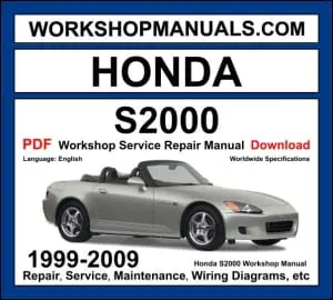 Honda S2000 AP1 AP2 1999-2009 workshop manual covering 2.0L F20C and 2.2L F22C1 VTEC four-cylinder engines with service repair procedures and wiring diagrams PDF download