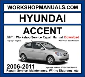 Hyundai Accent MC 2006-2011 workshop manual covering 1.4L Alpha and 1.6L Alpha engines with repair procedures and wiring diagrams PDF download