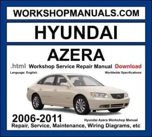 Hyundai Azera TG 2006-2011 workshop manual covering 2.4L Theta, 3.3L Lambda V6, and 3.8L Lambda V6 engines with repair procedures and wiring diagrams PDF download
