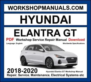 Hyundai Elantra GT Workshop Repair and Service Manual Download 2018-2020 PDF cover