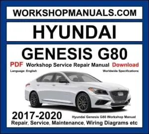 Hyundai Genesis G80 2017-2020 workshop manual covering 2.0L turbo, 3.3L turbo V6, 3.8L V6 and 5.0L V8 engines with repair procedures PDF download