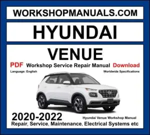 Hyundai Venue Workshop Repair and Service Manual Download 2020-2022 PDF cover