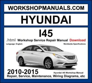 Hyundai i45 YF 2010-2015 workshop manual covering 2.0L Theta II and 2.4L Theta II GDI engines with repair procedures and wiring diagrams PDF download