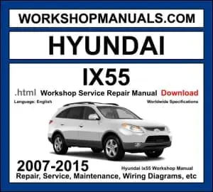 Hyundai ix55 2007-2015 workshop manual covering 3.0L V6 CRDi turbo diesel and 3.8L Lambda V6 engines with repair procedures and wiring diagrams PDF download