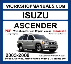 Isuzu Ascender 2003-2008 workshop manual covering 4.2L Atlas I6, 5.3L Vortec V8, and 6.0L Vortec V8 engines with repair procedures and wiring diagrams PDF download