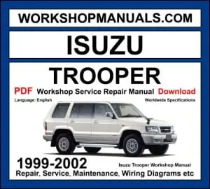 Isuzu Trooper 1999-2002 workshop manual covering 3.5L V6 petrol and 3.0L diesel engines with service repair procedures and wiring diagrams