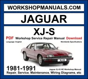 Jaguar XJ-S 1981-1991 workshop manual covering 3.6L 4.0L AJ6 inline-six and 5.3L V12 petrol engines with service repair procedures and wiring diagrams