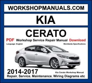 Kia Cerato Forte 2014-2017 workshop manual covering 1.8L Nu, 2.0L Nu MPI and 1.6L turbo GDi engines with repair procedures PDF download