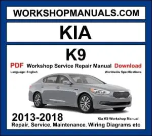 Kia K9 Quoris 2013-2018 workshop manual covering 3.3L Lambda V6, 3.8L V6 and 5.0L Tau V8 engines with repair procedures PDF download