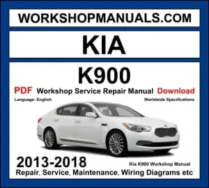 Kia K900 Quoris 2013-2018 workshop manual covering 3.3L Lambda V6, 3.8L V6 and 5.0L Tau V8 engines with repair procedures PDF download