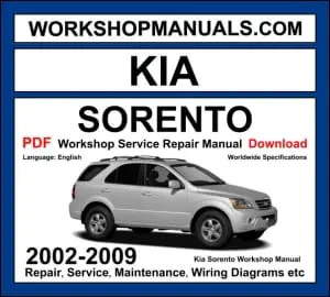 Kia Sorento 2002-2009 workshop manual covering 3.5L V6 petrol and 2.5L CRDi diesel engines with service repair procedures and wiring diagrams