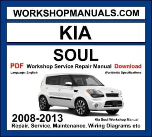 Kia Soul 2008-2013 first generation AM workshop manual covering 1.6L Gamma GDI 2.0L Nu petrol and 1.6L CRDi diesel engines with service repair procedures and wiring diagrams PDF download