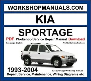 Kia Sportage 1993-2004 workshop manual covering 2.0L petrol and 2.0L diesel engines with service repair procedures and wiring diagrams