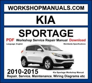 Kia Sportage 2010-2015 workshop manual covering 1.6L 2.0L petrol and 1.7L CRDi 2.0L CRDi diesel engines with service repair procedures and wiring diagrams