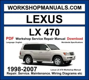 Lexus LX 470 1998-2007 workshop manual covering 4.7L 2UZ-FE V8 petrol engine with service repair procedures and wiring diagrams