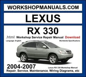 Lexus RX 330 XU30 2004-2007 workshop manual covering 3.3L 3MZ-FE V6 engine with repair procedures and wiring diagrams PDF download