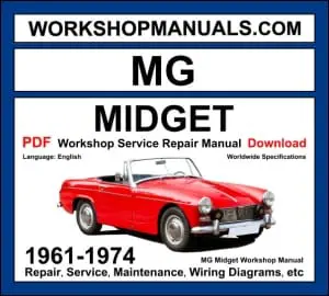 MG Midget 1961-1974 workshop manual covering 948cc, 1098cc, 1275cc A-Series and 1493cc Triumph engines with repair and service procedures PDF download