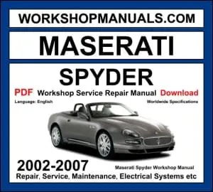 Maserati Spyder 2002-2007 workshop manual covering 4.2L V8 engine with repair procedures and wiring diagrams PDF download