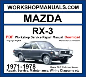 Mazda RX-3 Workshop Repair and Service Manual Download 1971-1978 PDF cover