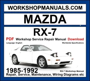 Mazda RX-7 Workshop Repair and Service Manual Download 1985-1992 PDF cover