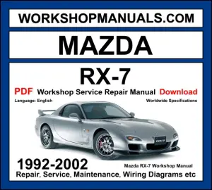 Mazda RX-7 Workshop Repair and Service Manual Download 1992-2002 PDF cover
