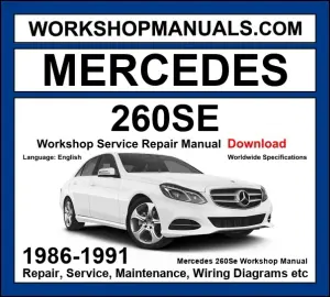 Mercedes 260SE W126 1986-1991 workshop manual covering 2.6L M103 inline-six engine with service repair procedures and wiring diagrams dealer software download